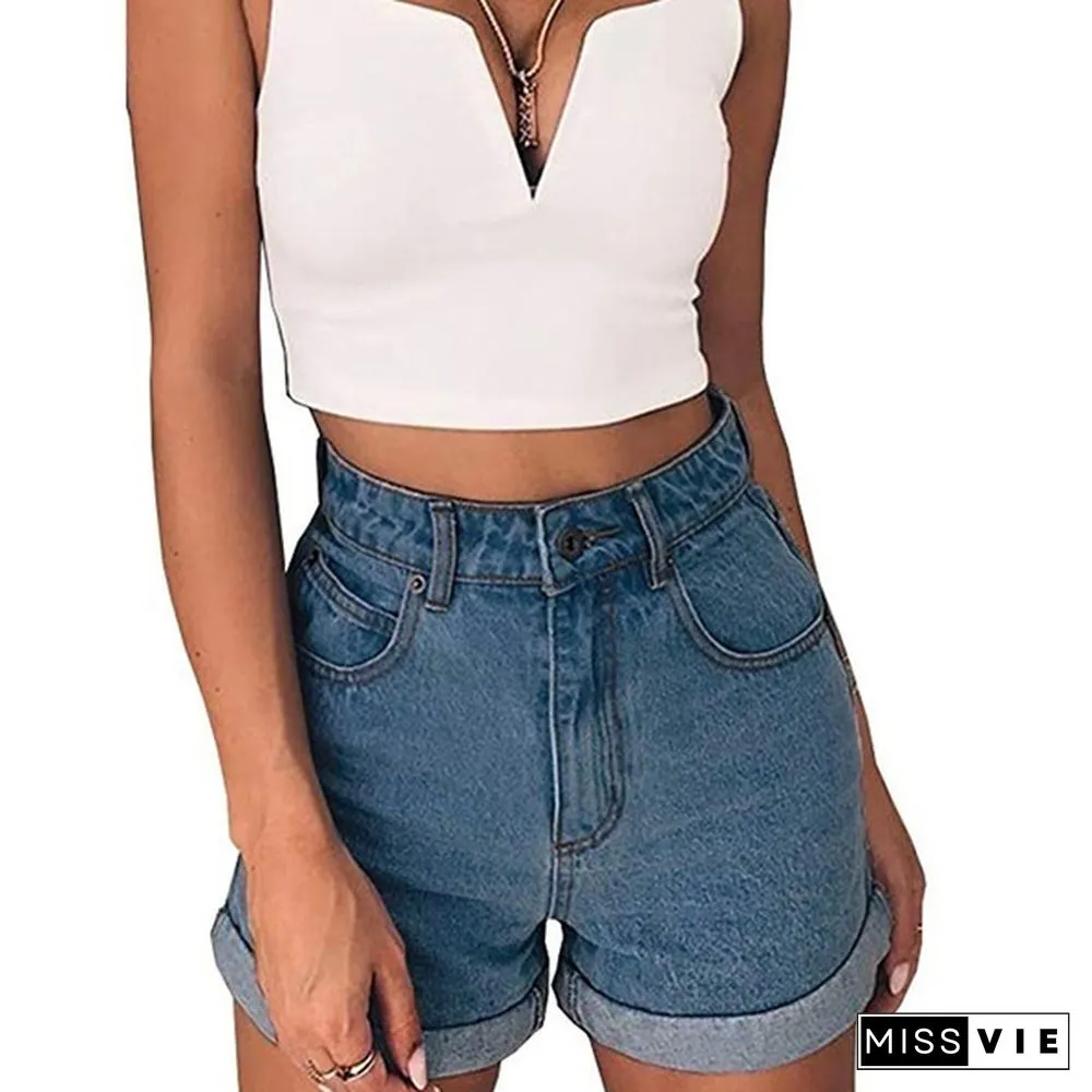 Women Denim Shorts Summer Fashion Slim Skinny Short Pants Beach Stretch Shorts Jeans