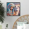 Peinture diamant drill rond enfant indien-40*40cm