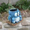 Swing Owl Resin Hanging Planter Cute Creative Vase Gift for Women Mother Teacher