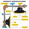 [US Local Warehouse] 2 Pack 90 Degree Stone Seam Joiner with Suction Cup for Marble Slab Installation