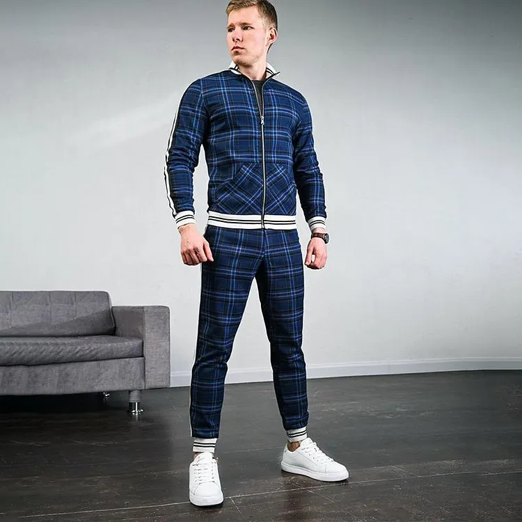 Men&prime;s Athletic Tracksuit Sweat Suits for Men Outfits Fall Slim Fit Men's Coat Trousers plus Size Loose Casual Fashion