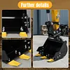 [US Local Warehouse] 400mm Bucket Metal Trenching Digger for Most 0.8-1.8 Ton Small Diggers Mini Excavator Digging Bucket Attachment 0.98in Hole 3.46in Center Wheelbase Mini Excavator Attachment w/ Metal Teeth