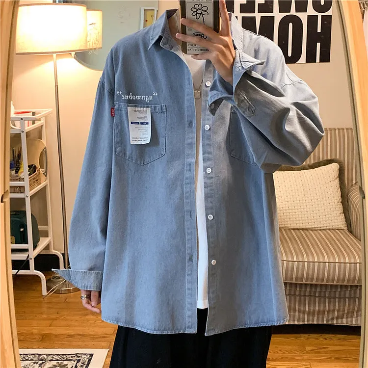 Denim Shirts Long Sleeve Loose Casual Jacket