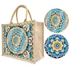 Diamond Painting Mandala Linen Tote Bag Replaceable Canvas for Women