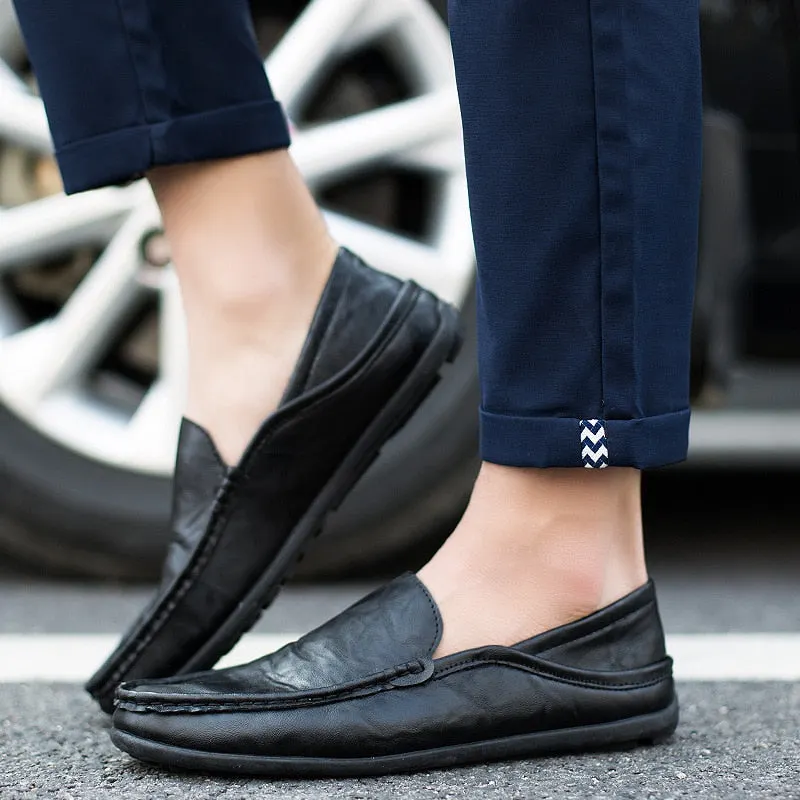 Men loafers Shoes Man 2020 New Fashion Comfy Slip-on drive Moccasins Footwear Male Brand Leather Boat Shoes Men Casual Shoes
