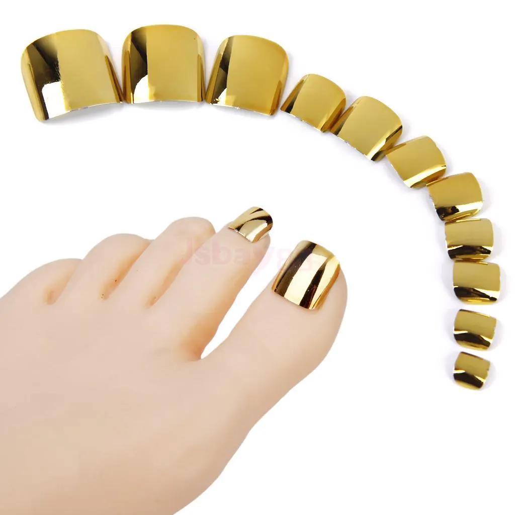 Beige White French Nails Acrylic Nude Toe Nails Shiny Surface Toenails Tips Decoration Designed Fake Nails 24pcs/kit-Nail Inspo
