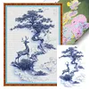 (Multi-Style) Blue And White Porcelain-11CT Stamped Cross Stitch 40*40cm/40*60cm