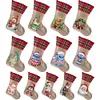 Linen Diamond Painting Christmas Socks 5D Rhinestone Xmas Socks for Kid Gift