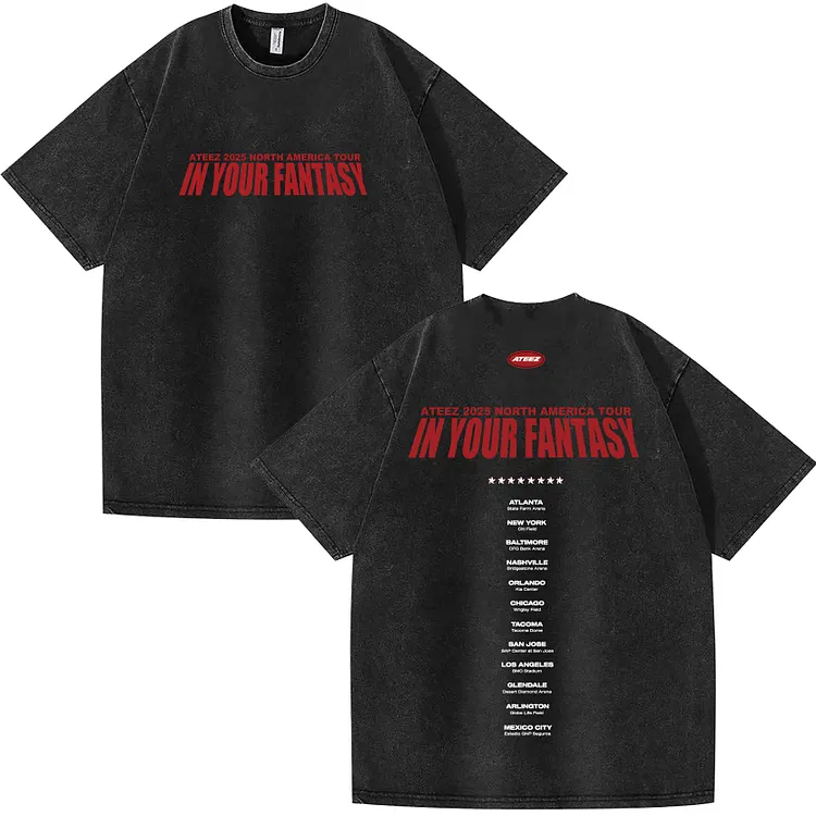 2025 ATEEZ In Your Fantasy World Tour North America Washed T-Shirt