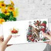 6Pcs Christmas Snowman DIY Diamond Painting Card for Friends Family Gift