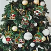 (US Local)6pcs Xmas Gnome  DIY Diamond Painting Art Pendant Wall Door Decoration