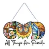 DIY Diamond Painting Double Sided Effect Stained Glass Panel Decorative Home Garden Decoration Hanging Kit(Flower God)