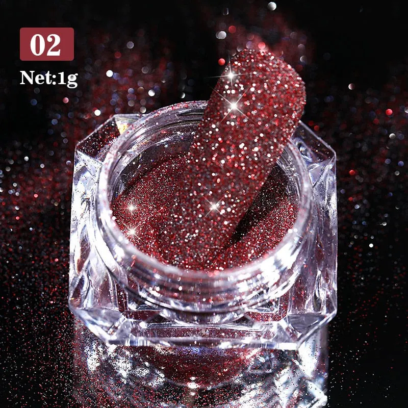 1Box Reflective Glitter Powder For Nails Iridescent Flakes Sequins Pigment Dust Manicures Decoration Chrome Pigment Polish Gel-Nail Inspo