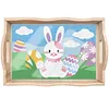 DIY Diamond Painting Wooden Tray Food Tray with Handle Living Room Decoration Easter Bunny Wooden Tray Kit