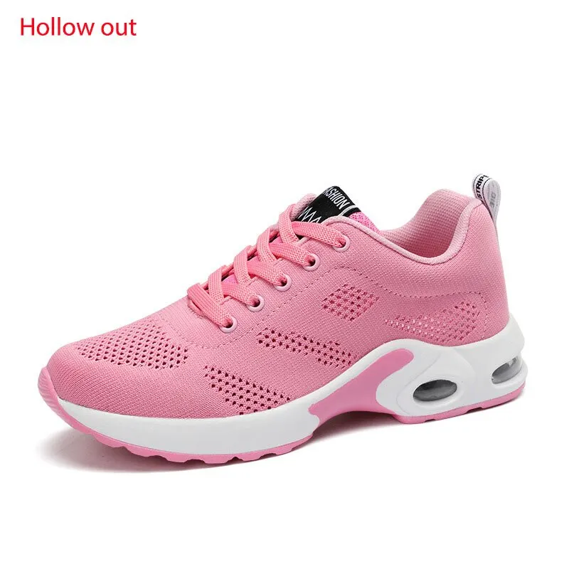 Women  Cushion Sneakers Fashion Lace Up Breathable  Running Shoes Lightweight Outdoor Fitness Sports Shoes Female Casual Shoes