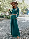 Casual Simple Long Sleeves+Wide Leg Suits