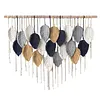 (Finished Product)Bohemian Handmade Leaf Wall Art No Drilling Handmade Craft Macrame Wall Decor Handmade Woven Leaf Tapestry for Apartment Living Room Bedroom Nursery Backdrop