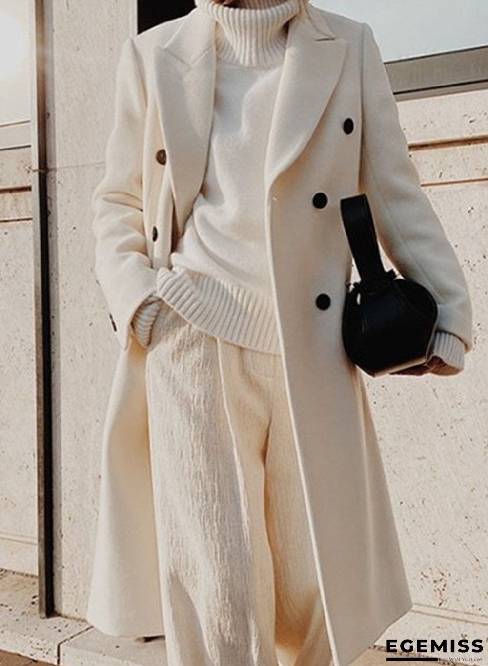 Long sleeved wool coat | EGEMISS
