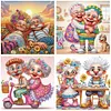 (US Local)4Pack Old Couple-Special Shaped Diamond Painting Kit(30x30cm)
