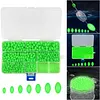 900pcs Luminous Fishing Beads Oval Plastic Glow Fishing Beads Fishing Line Beads