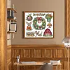 Christmas Wreath With Bunny-14CT Stamped Cross Stitch 51*44cm/20.08*17.32in