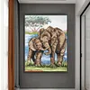 >SALE<Full Embroidery Eco-cotton Thread 11CT Printed Elephants Cross Stitch 50x65cm