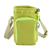 Crossbody Water Bottle Bag Adjustable Strap with Front Pocket for Hiking Camping