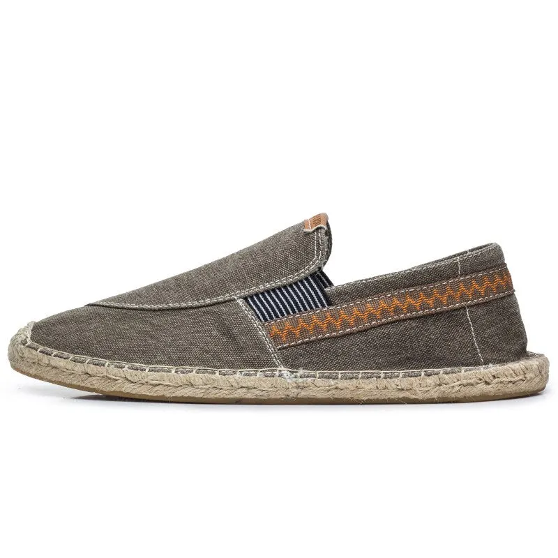 DUDELI Men Casual Shoes Luxury Brand Canvas Espadrilles Fashion Slip On Shoes Men Summer Classic Mens Canvas Shoes Lazy Flats