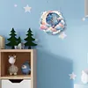 2Pcs Diamond Painting Ornament with Clock Function Hanging Clock Art Craft Decor