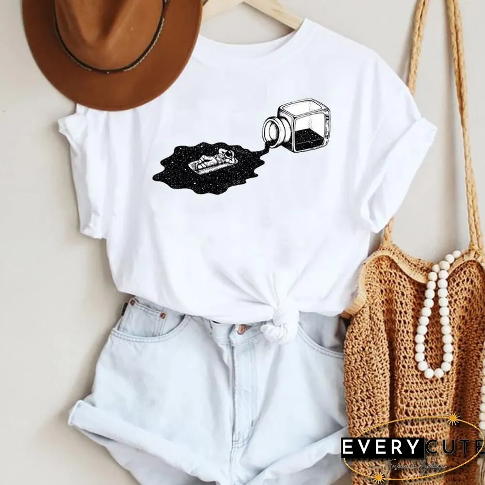 Women Cartoon Leopard Star Love Letter Trend 90S Fashion Summer Lady Print Tee Graphic T Top Female Tshirts Clothes T-Shirt