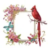 Acrylic Special Shape Cardinal and Flower Diamond Painting Picture Frame Kit