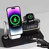 5 in 1 Wireless Charger with Alarm Clock, Magnetic Wireless Charger Stand for Phone, Watch, Earphones