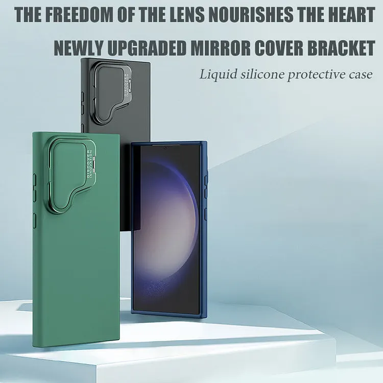 Suitable For Samsung S24 Ultra Magnetic Phone Case Liquid Silicone Lens Push Cover Bracket