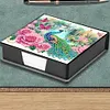 (US Local)Peacock PU Diamond Art Note Box with 160 Sheets of Paper Craft Kit