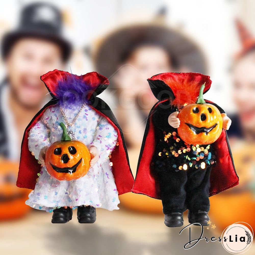 Unique Vampire Gnome Doll With Pumpkin For Halloween Gift And Decoration