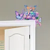 (US Local)Butterfly Girl Flowers 5D DIY Wooden Diamond Painting Door Topper (Right)