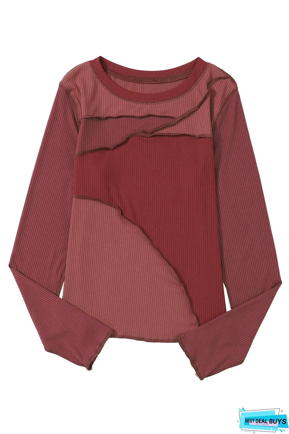 Expose Seam Ribbed Knit Top