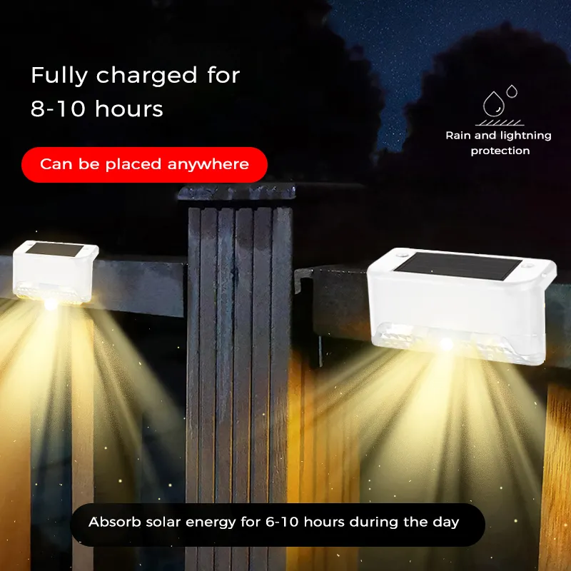 SAKER&reg; Solar Deck Lights Outdoor 4 Pack