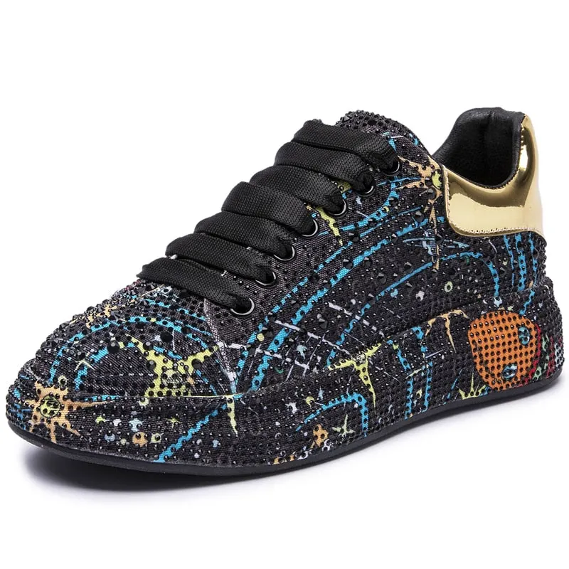 AIYUQI Sneakers Women's Big Size 2021 New Color Rhinestone Fashion Women Loafers Platform Fashion Shiny Women's Shoes