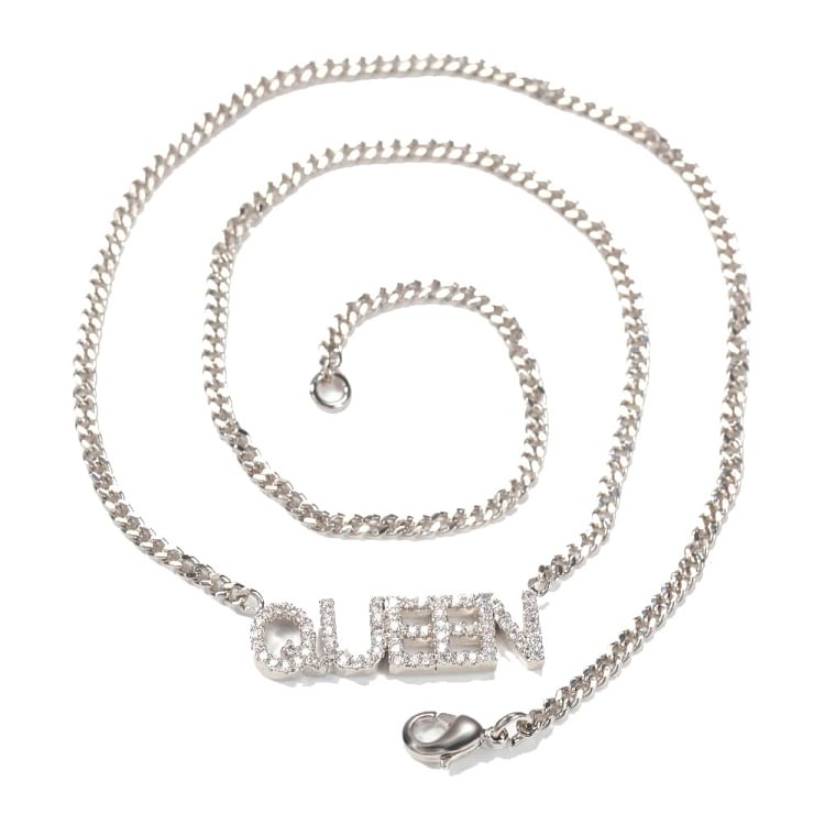 Iced Design Text Mini Letters Pendants Hip Hop Bling Bling Necklaces (Max up to 11 letters)