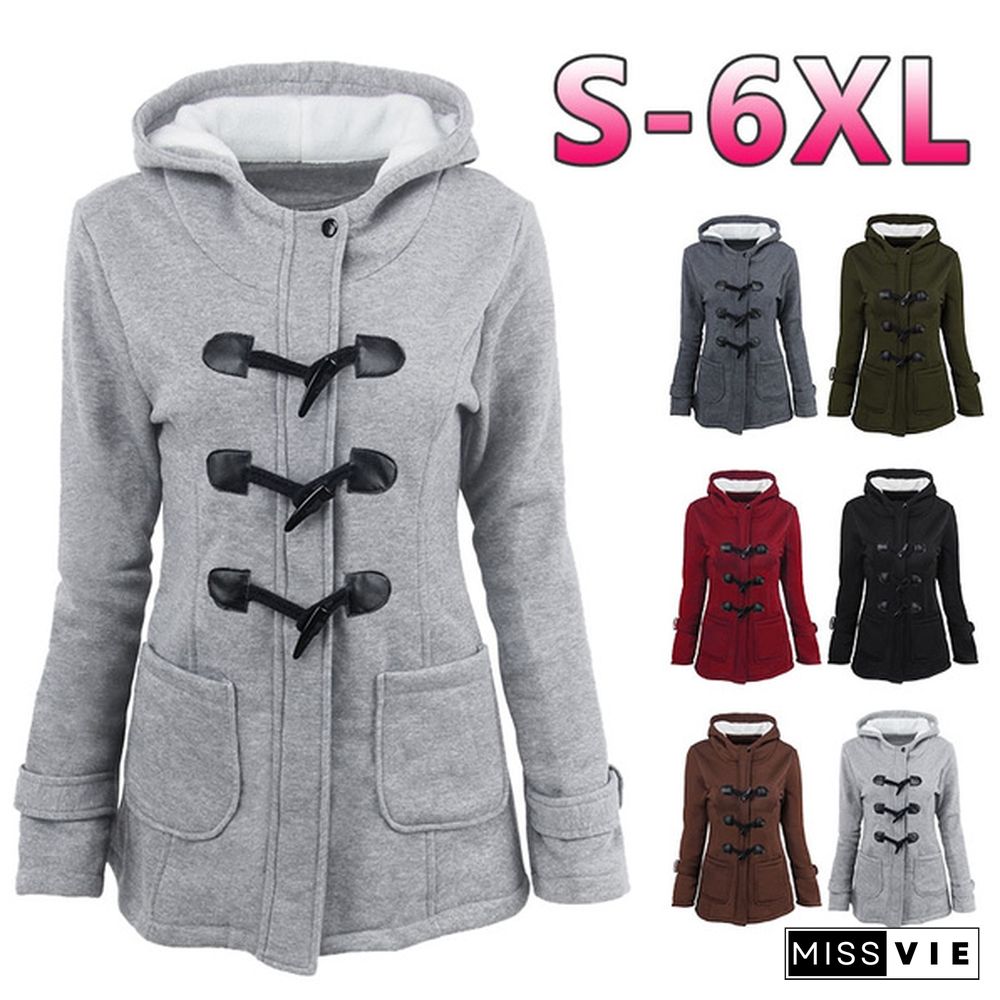 Women Winter Coat Casual Jacket Warm Outwear Wool Parka  Size S-6XL