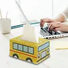 5D DIY Diamond Painting Handmade Crystal Square Tissue Box Kit (School Bus)