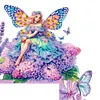 (US Local)Butterfly Girl Flowers 5D DIY Wooden Diamond Painting Door Topper (Right)