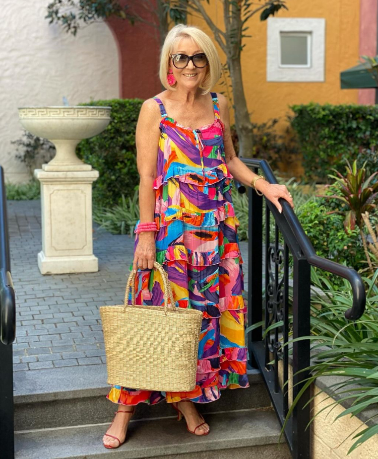 Spaghetti-Strap Floral Print Beach Tunic Dress