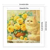 (US Local)Rose Cat-14CT Stamped Cross Stitch Kit(61x61cm)