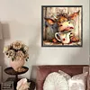(US Local)Paint By Numbers Kit On Canvas DIY Oil Art Cow Picture Home Wall Decor 30x30cm