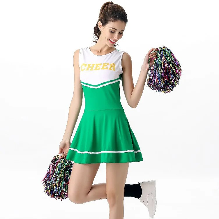 [Wetrose] In Stock Cheers Dress Costume Cheerleading Uniform Cheerleader Pompoms School Sports Day Meeting Race Match Cheering