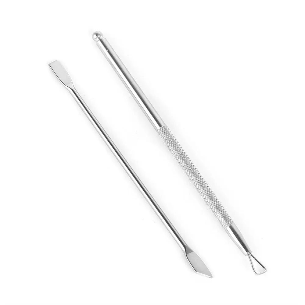New Silver/Rose Gold Dual-ended Stainless Steel Nail UV Gel Polish Remover Stick Triangle Rod Cuticle Pusher Nail Art Tool