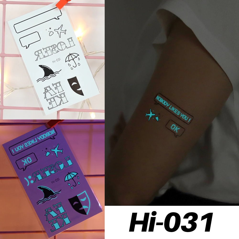 Sdrawing Luminous Tattoo Hand Finger Starry Star Universe for Kids Fake Tattoo Glowing In Dark Waterproof Temporary Tattoo Stickers