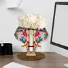Diamond Painting Wooden Elephant Diamond Painting Flower Vase Ornaments for Home Office Decor